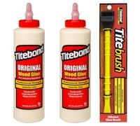 2 x Titebond Original 473 ml di colla per legno, adesivo per interni + Titebrush applicatore di colla, pennello per colla, nero