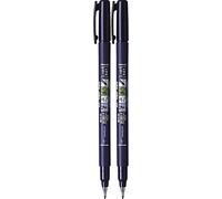 2 X Tombow Brush Pen Fudenosuke, punta dura, inchiostro nero