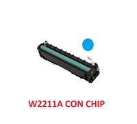 2 X TONER W2211A CIANO COMPATIBILE 207A CON CHIP PER HP Color LaserJet Pro Color