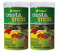 2 X Tropical Crusta Sticks 250 Ml Cibo Per Garnelen E Granchi Crostacei