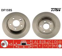 2 x TRW DF1595 Disco freno per MERCEDES-BENZ