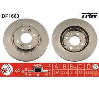 TRW DF1663 Disco freno