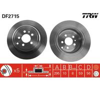 2 x TRW DF2715 Disco freno per CITROËN,FIAT,LANCIA,PEUGEOT