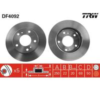 2 x TRW DF4092 Disco freno per NISSAN