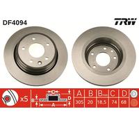 2 x TRW DF4094 Disco freno per DAIMLER,JAGUAR