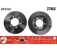 2 x TRW DF4153 Disco freno per TOYOTA