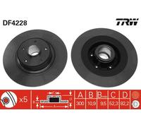 2 x TRW DF4228 Disco freno per RENAULT