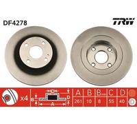 Disco freno pieno DF4278 TRW per MAZDA 323 S VI Tre volumi 323 F VI Hatchback