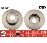 TRW Disco freno DF4361 anteriore, ventilato, altamente carbonizzato, 1 pezzo