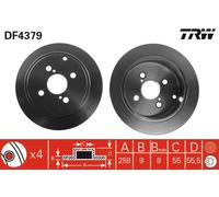 2 x TRW DF4379 Disco freno per TOYOTA