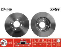 TRW Disco freno LUC DF4409 anteriore ventilato 1 pezzo