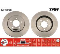 2 x TRW DF4508 Disco freno per CHRYSLER,DODGE,PLYMOUTH