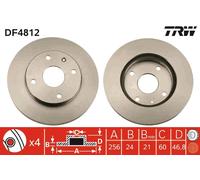 Disco freno TRW DF4812 anteriore, ventilato, 1 Pezzo