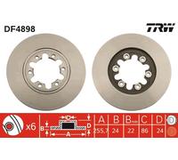 2 x TRW DF4898 Disco freno per FORD,FORD AUSTRALIA,MAZDA