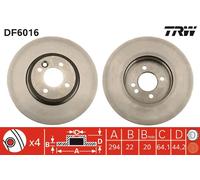 2 x TRW DF6016 Disco freno per MINI