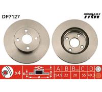 TRW Disco freno DF7127 ventilato per Toyota Corolla – Coppia (2x)