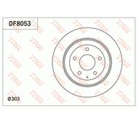 2 x TRW DF8053 Disco freno per HONGQI,MAZDA,MAZDA (CHANGAN)