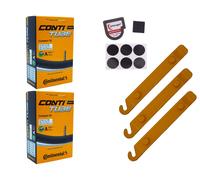 2 x tubo bicicletta Continental 32-355 (18 x 1,25) AV 40 mm Schrader + sollev...