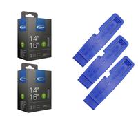 2x tubo flessibile Schwalbe 32-298 (14x1 1/4) 350x32A AV 40mm Schrader + soll...