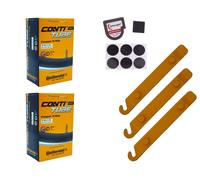 2 x tubo Continental 54-305 (16 x 1,95) DV 26 mm valvola Dunlop + sollevatore...