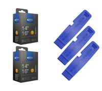 2 x tubo flessibile Schwalbe 44-288 (14 x 1 5/8) DV 32 mm valvola Dunlop +...
