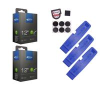 2 x tubo flessibile Schwalbe 47-203 (12 x 1,90) AV angolo 45 Schrader + solle...