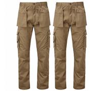 2 X Uomo Tuffstuff Pro Cargo Militare da Lavoro Pantaloni Con Fondina & Knee Pad