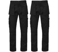 2 X Uomo Tuffstuff Pro Cargo Militare da Lavoro Pantaloni Con Fondina & Knee Pad