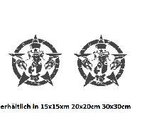 2 x US Star Sticker Retro Auto Sticker USA Star Army Military Sticker 267/11