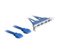 2 x USB 3.0 19-pin - 4 x USB 3.0-A cavo USB 0,4 m USB 2.0 USB A Blu, Staffa slot 0,4 m, USB A, USB 2.0, Maschio/Femmina, 5000 Mbit/s, Blu