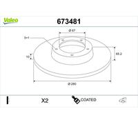 2 x VALEO 673481 Disco freno per MERCEDES-BENZ