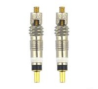 2 x valvole rimovibili in ottone per biciclette, progettate per la sostituzione del nucleo della valvola francese nella riparazione del tubo della bici (reticolato argento)