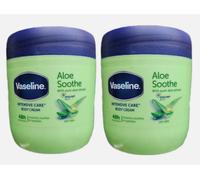 2 X Vaseline Intensivo Cura Corpo Crema Aloe Lenitivo Con Puro Estratto 400ml