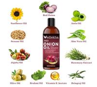 2 x Vedlekha Ayurveda Premium olio per capelli alla cipolla rossa, crescita d...