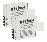2 x vhbw Batteria Li-Ion Set 900mAh (3.7V) compatibile con Videocamera Sport-camera Camcorder EKO Full HD 1080p Wifi, HD 720p, Ultra HD 4K Wifi