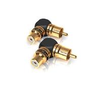 2 X Viablue XS Adattatore Jack 90° S Angolare 40615 Rca Angled Oro