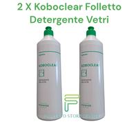 2 X VORWERK FOLLETTO KOBOCLEAR DETERGENTE LAVAVETRI 750 ML - PULIZIA VETRI