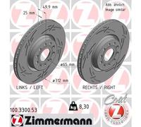 2 x ZIMMERMANN 100.3300.53 Disco freno per AUDI,AUDI (FAW),CUPRA,SEAT,SKODA,SKOD