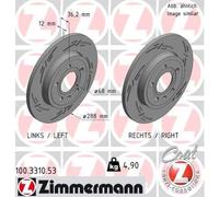2 x ZIMMERMANN 100.3310.53 Disco freno per AUDI,AUDI (FAW),SEAT