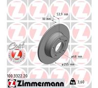 2 x ZIMMERMANN 100.3322.20 Disco freno per AUDI