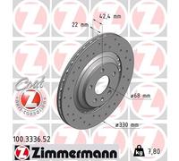 2 x ZIMMERMANN 100.3336.52 Disco freno per AUDI