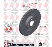 2 x ZIMMERMANN 110.2223.52 Disco freno per ALFA ROMEO