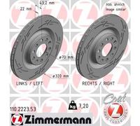2 x ZIMMERMANN 110.2223.53 Disco freno per ALFA ROMEO