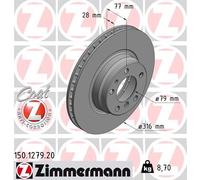 2 x ZIMMERMANN 150.1279.20 Disco freno per BMW