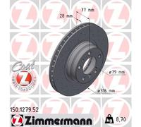 2 x ZIMMERMANN 150.1279.52 Disco freno per BMW