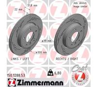 2 x ZIMMERMANN 150.1288.53 Disco freno per BMW,BMW (BRILLIANCE)