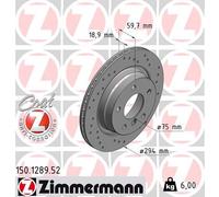2 x ZIMMERMANN 150.1289.52 Disco freno per BMW,BMW (BRILLIANCE)