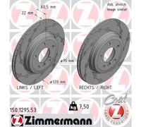 2 x ZIMMERMANN 150.1295.53 Disco freno per BMW