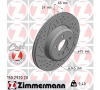 2 x ZIMMERMANN 150.2920.20 Disco freno per BMW