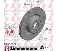 2x Disco freno ventilazione interna 150.2922.20 ZIMMERMANN per BMW 1 3 3 Touring